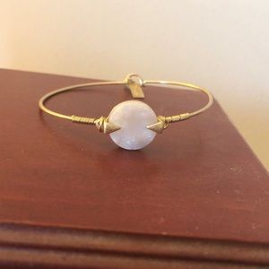 Gold iridescent stone bangle